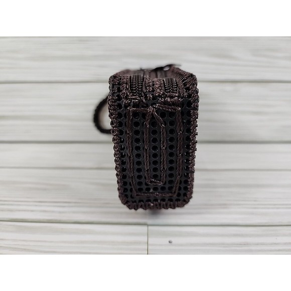 Punta Cana Dark Brown/Light Brown Beaded Wallet Wristlet Boho Hippie 2 Zippers - Picture 3 of 7